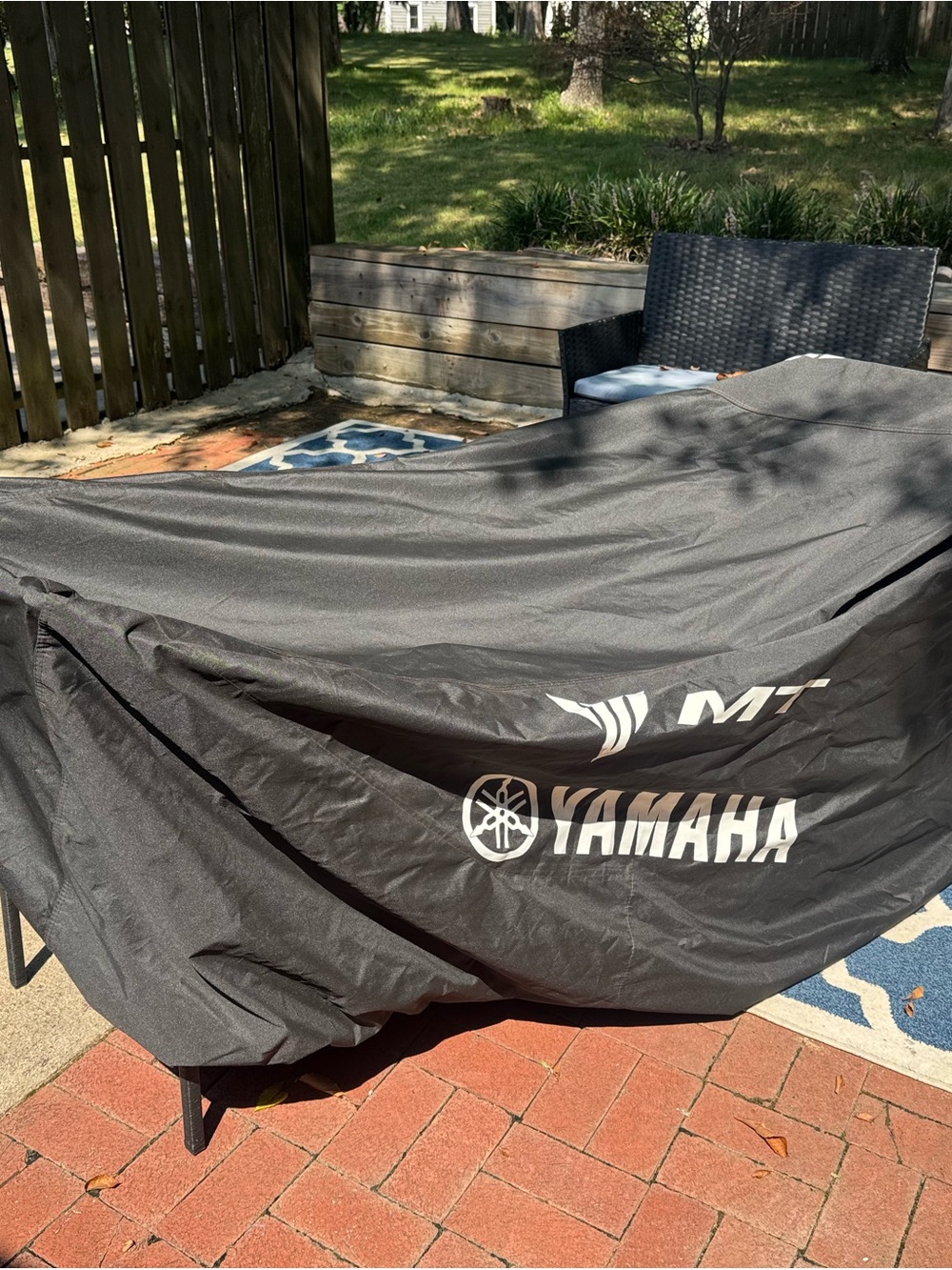Yamaha Black/Gray Outdoor Furniture Cover with MT & Yamaha Logos